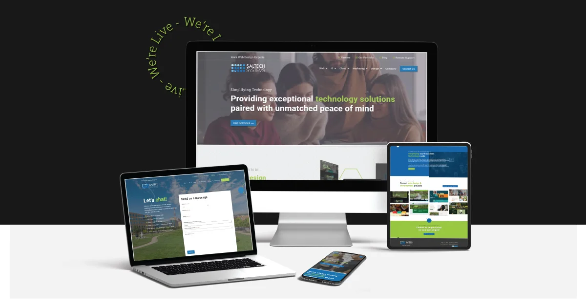 Saltech Systems website launch graphic